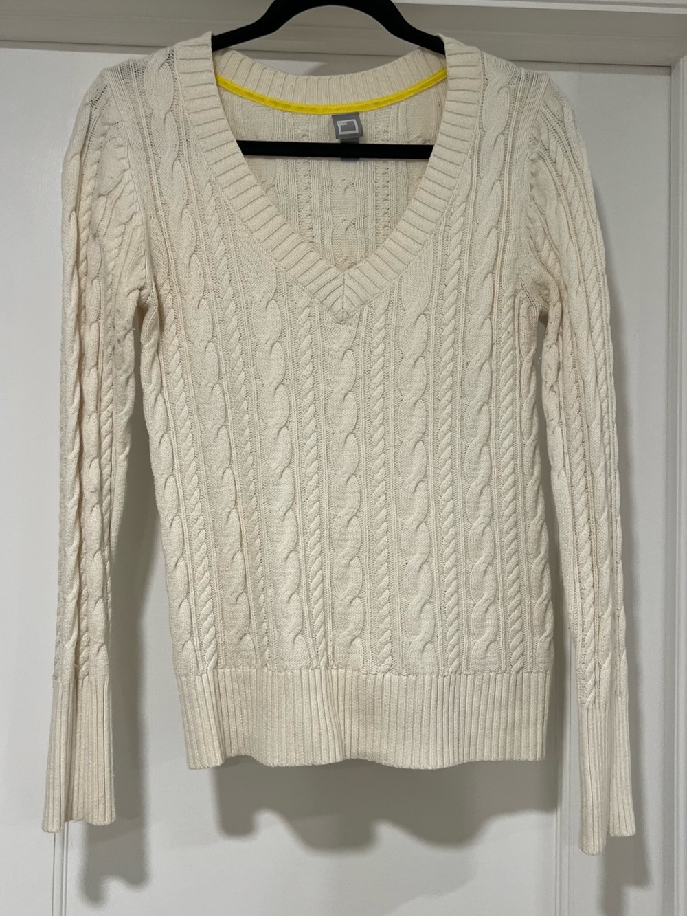 jcpenney Cream Cable-Knit V-Neck Sweater